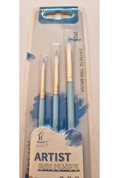 Modellino 3'lü Artist Brushes Pastel Renkler Resim Fırçası Synthetic Fibr-Bru...