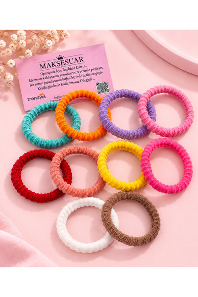 MAKSESUAR Ultra Esnek 10 Adet Tırtıklı Lastik Toka