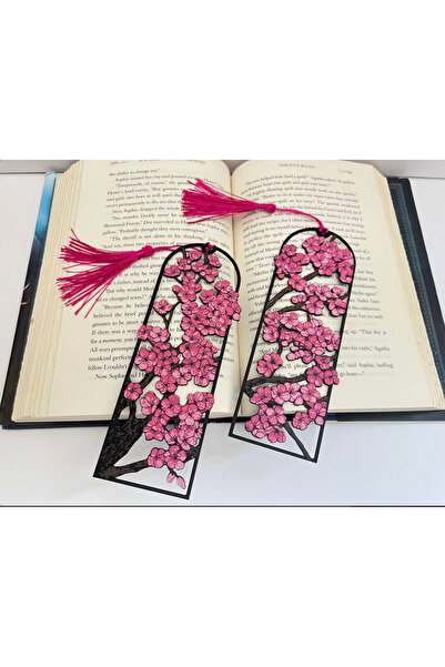 Astera 3D Kiraz Çiçeği 2'li Kitap Ayracı Seti – Pembe Püsküllü Çiçekli Ayraç ...