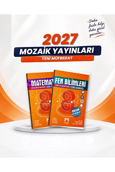 Mozaik Yayınları 8. Sınıf Matematik-Fen Bilimleri Soru Bankası Seti (2 Kitap)
