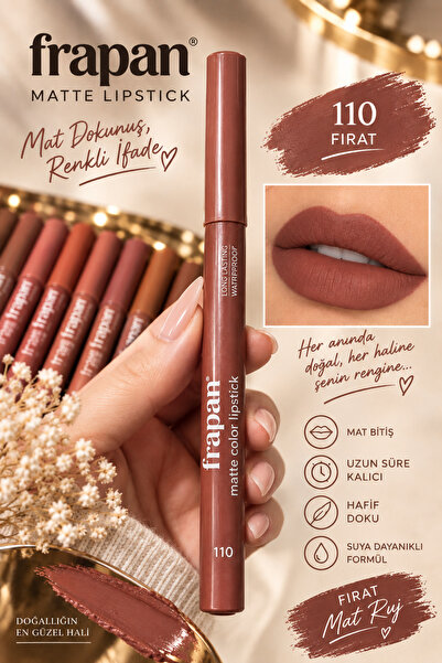 Genel Markalar Matte Color Lipstick No: 110 Fırat - Suya Dayanıklı Uzun Süre ...