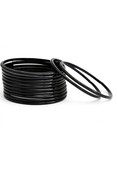 Kottakkal Karivala Black Plastic Bangles for Babies 12 Pcs