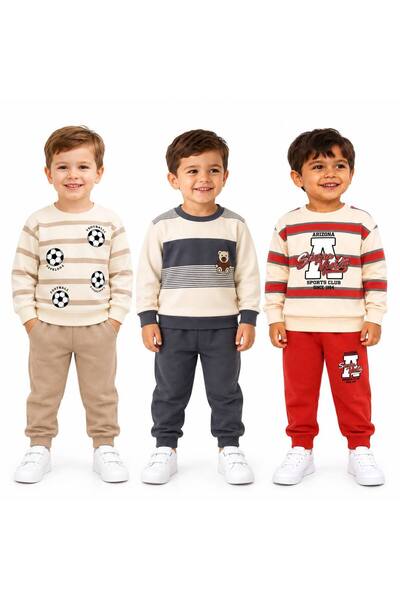 Milanlı Kids Erkek Çocuk 3Lü Alt Üst Mevsimlik Takım