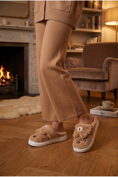 Relaxa Women's Plush House Slippers, Soft Fur, Eva Sole, Warm Winter Slippers
