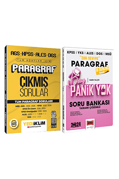Yediiklim Yayınları AGS KPSS ALES DGS 2027 Paragraf Çıkmış Sorular -Bay Panik Yok Zor Seviye Paragraf Soru Bankası