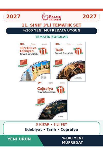 Palme Yayınevi 11.Sınıf 2027 TÜRK DİLİ EDEBİYAT-TARİH-COĞRAFYA %100 Yeni Müfr...