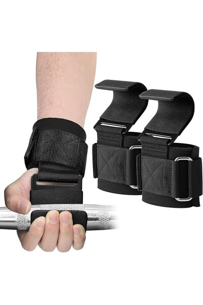 LEFAFA Weight Lifting Hooks, Weightlifting Hooks Wrist Straps, Hand Grip Supp...