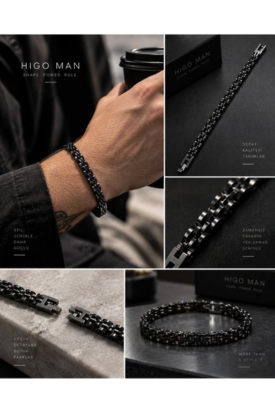 higo Vittorio Stainless Steel Men's Bracelet