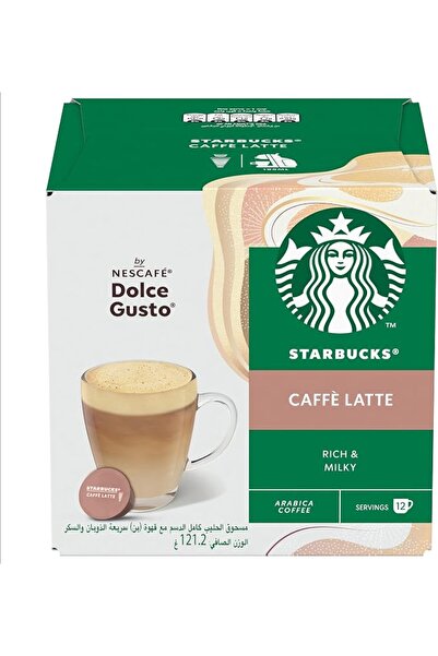 Starbucks كبسولات قهوة كافيه لاتيه من نسكافيه دولتشي غوستو، علبة تحتوي على 12...