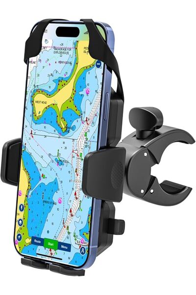 GENERAL Boat Phone Mount, Marine Cell Phone Clamp Mount Holder [Strap Double ...