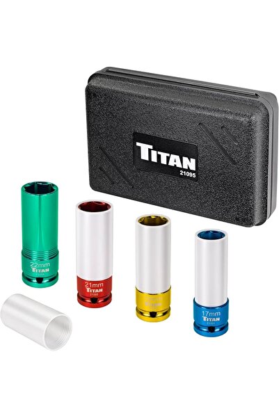 Titan طقم مفاتيح ربط عميقة غير مسببة للخدوش مقاس 1/2 بوصة مكون من 4 قطع رقم 2...