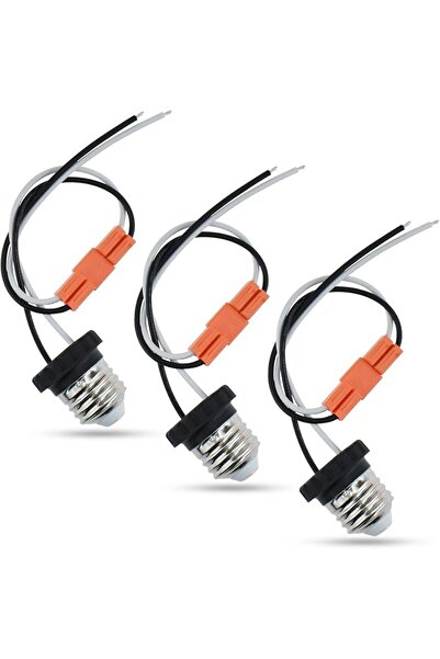 NALACAL 3 Pcs E26 Socket Adapter, Screw in Male Light Socket Pigtail, E26 Med...