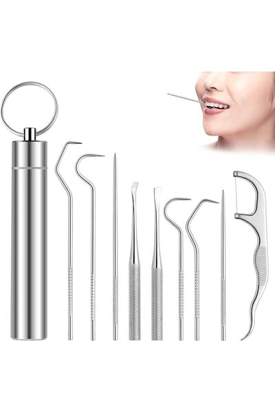 Paporich Stainless Steel Toothpick Set, Reusable Portable Metal Toothpick wit...