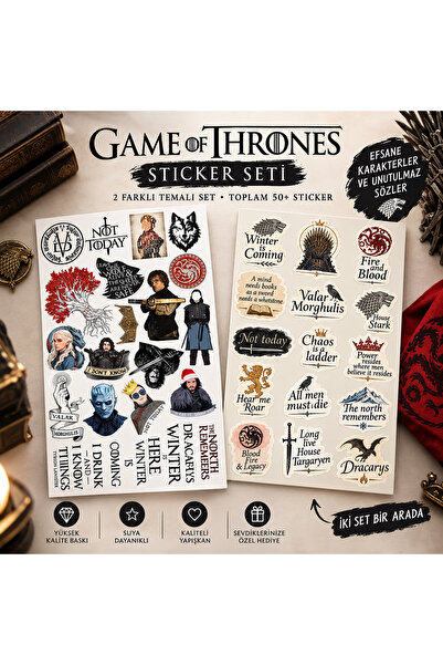 ERT PRİNT STUDİO Game Of Thrones Sticker Seti 2'li Paketi - Laptop, Telefon, ...