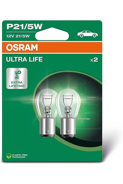 OSRAM LED VALUE مصابيح إشارة هالوجين OSRAM Ultra Life P21/5W، عبوة نفطة مزدوج...