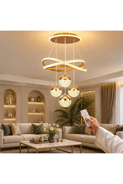 Wemart Modern LED Chandelier with Remote Control, Stepless Dimmable Pendant L...