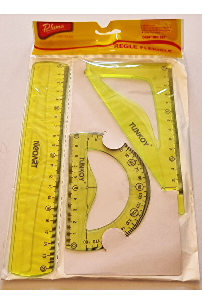 Modellino 3'lü Golden Kit Kırılmaz Esnek Flexible Cetvel Takımı
