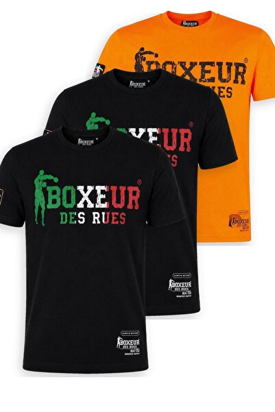 Boxeur Des Rues Pachet de 3 tricouri bărbătești Boxeur des Rues: 2 x Negru cu...
