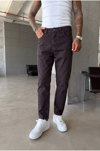 MADZEYMODA Men's Boyfriend Bitter Brown Denim Jean Trousers Ke-1312