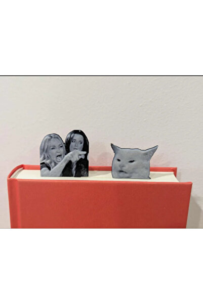 Astera 3D Kadınlar ve Şaşkın Kedi 2’li Kitap Ayracı Seti – Viral Komik Sosyal...