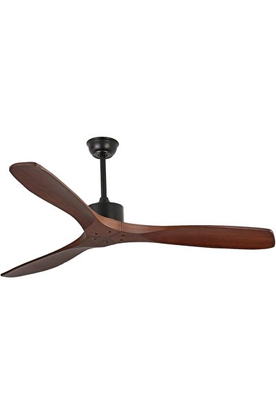 Usorteret USOR 52" Modern Ceiling Fan with Walnut Solid Wood Blades - Low Pro...