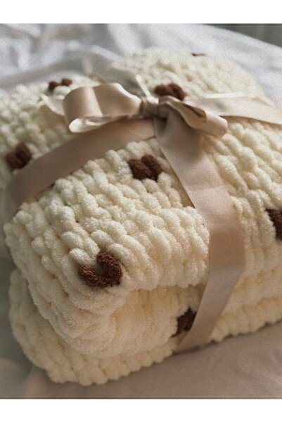 ARTTMACRAME Puffy Baby Blanket 100X100 cm Soft Knitted Baby Blanket