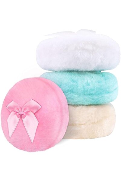 Parlberd 4PCS Large Fluffy Powder Puffs, 3.54 Inch Ultra Soft Velour Body & F...