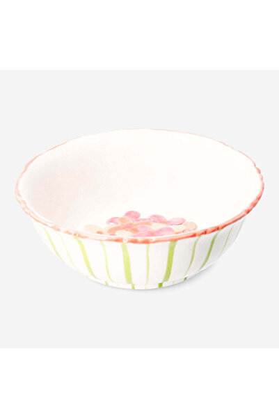 Flying Tiger Copenhagen Pembe Çiçek Desenli Seramik Kase 12 cm