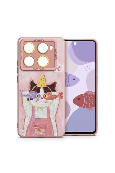 Nezih Case İnfinix Note 40 Pro ile Uyumlu Kamera Korumalı Desenli Silikon Kılıf