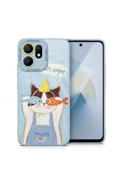 Nezih Case Oppo Reno 14F ile Uyumlu Kamera Korumalı Desenli Silikon Kılıf