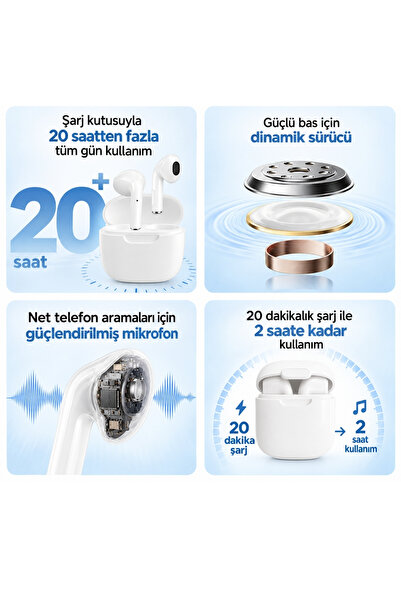 Abbruch Pro 7 Kablosuz Bluetooth Kulaklık Bluetooth 6.0 TWS IOS Android Tüm Telefonlar ile Uyumlu Kulaklık
