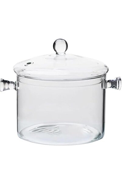 GENERAL Glass Saucepan, 1500ML Thick Borosilicate Glass Pot, Clear Glass Cook...