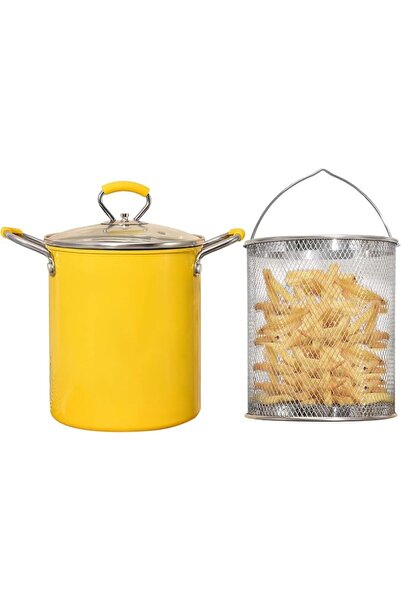 PARACITY Deep Fryer with Basket of Stainless Steel, Lid with View Window, 3 L...