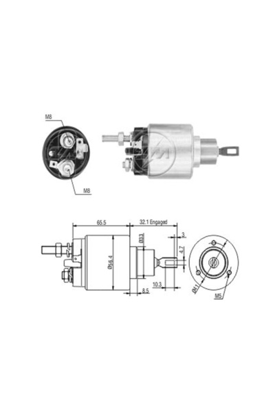 ZM 876 صمام كهربائي للمحرك 12 فولت فولكس فاجن ترانسبورتر 1.6D - 1.7D