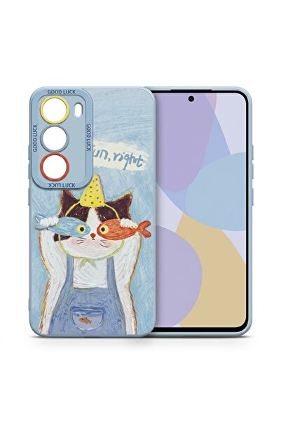Nezih Case Vivo V40 Lite ile Uyumlu Kamera Korumalı Desenli Silikon Kılıf