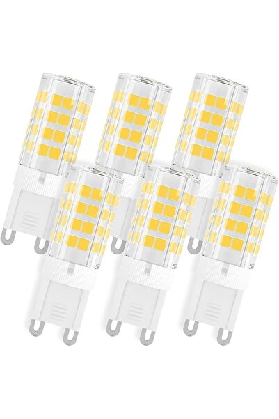 TERRIFI 6 مصابيح LED G9 بلون أبيض دافئ 3000K، 5 واط 500 لومن تعادل 40 واط هال...