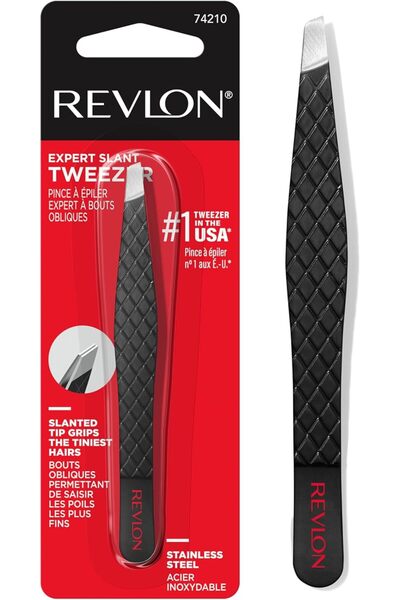 Revlon ملقط احترافي، ذو طرف مائل، مصنوع من الفولاذ المقاوم للصدأ