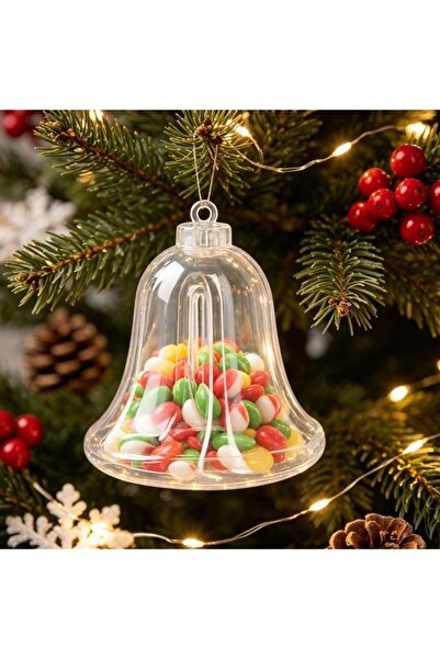 idei Festive Christmas product, 6cm bell ornament made of transparent plastic...