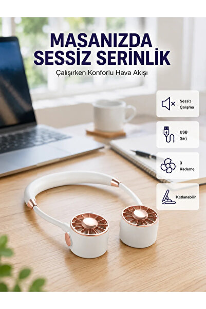 E BULURUM Katlanabilir Asılabilir Mini Fan USB Şarjlı 3 Kademeli Sessiz