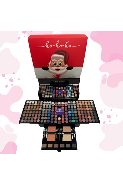 Cosmeticos PACHET CADOU: Set de machiaj 190 culori, fard de pleoape, blush, tuș de ochi, pudră + Set 18 pensule Megaga, Auriu