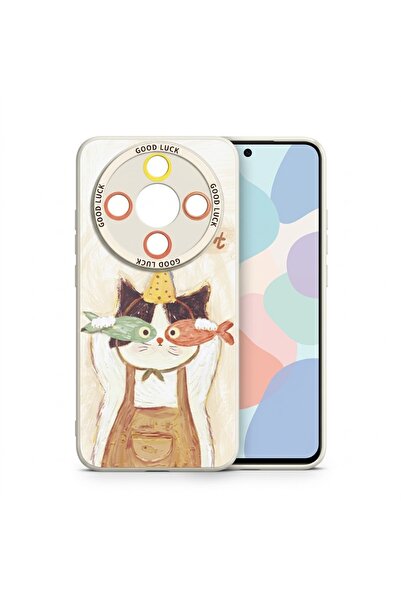 Nezih Case Honor Magic 8 Lite ile Uyumlu Kamera Korumalı Desenli Silikon Kılıf