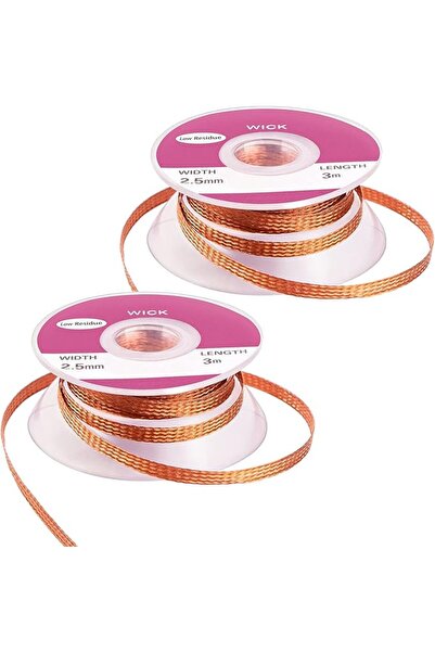 EXCEFORE 2-Pack 19.6Ft No-Clean Solder Wick - Efficient Desoldering Braided W...