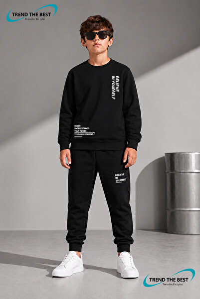 TREND THE BEST Trendin En İyisi Trening negru unisex pentru iarnă, pentru fet...