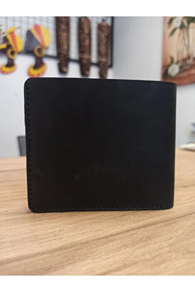 MATRUŞKA DERİ SANAT TASARIM Genuine Leather Classic Men's Wallet (Black)