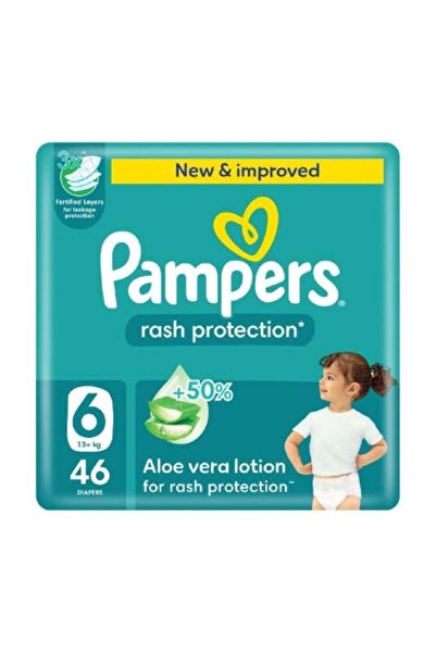 Pampers حفاضات، للحماية من الطفح الجلدي مع أشرطة لاصقة، مقاس 6، 13+ كجم - 46 ...