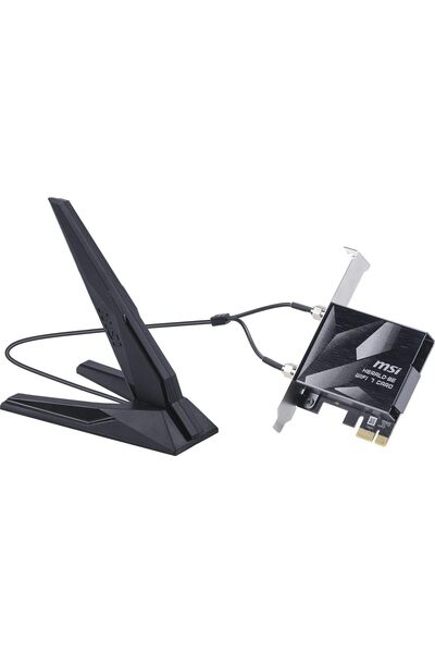 MSI Masaüstü Bilgisayarlar için Herald WiFi 7 PCIe Kartı BE9400 Tri-Band, Blu...
