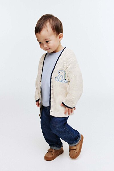 H&M Embroidery-detail cotton cardigan
