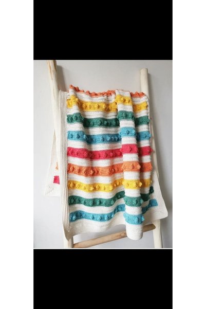 ARTTMACRAME Hand Knitted Baby Blanket 100X100 cm |   Knitted Baby Blanket |  ...