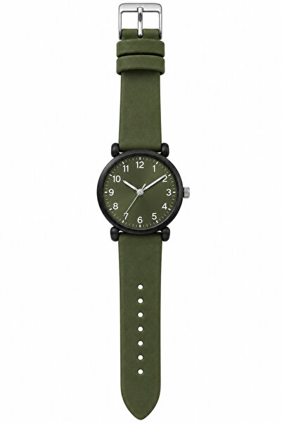Generic Brand ساعة جلد زيتي كلاسيكية 💚 LOOSTER TIME