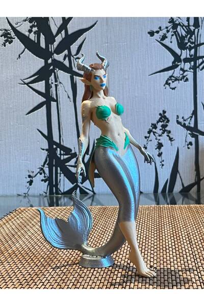 Deniz kızı,insan figürü 3D baskı elle boyama 20cm
